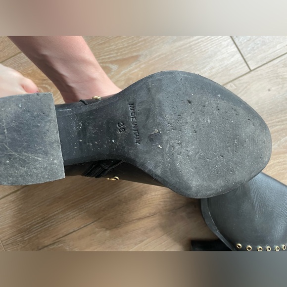 Black leather booties, size IT8/US 8 - Picture 3 of 6